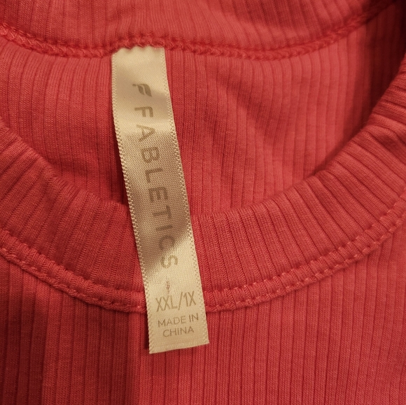 Fabletics High Neck Rib Built-In Bra Tank Size 1X in pink madness NWOT - Picture 4 of 4